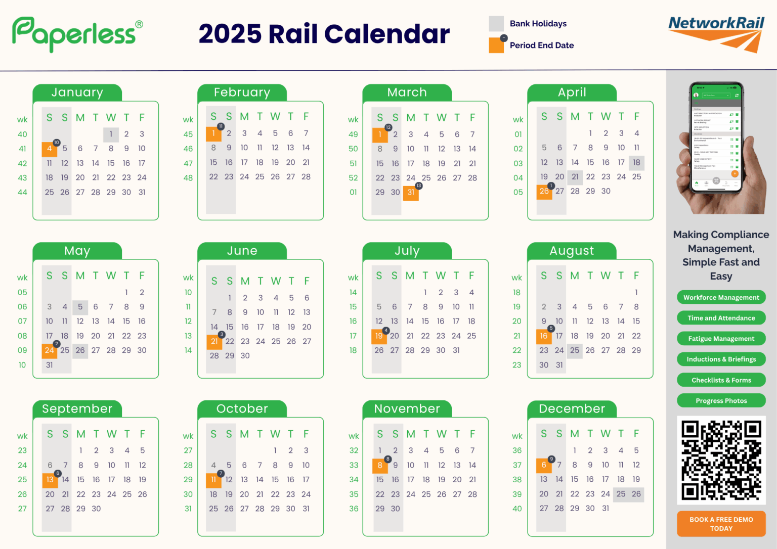 Network Rail Calendar.pdf Network Rail Calendar 2025 - Construction Health & Safety Management ...