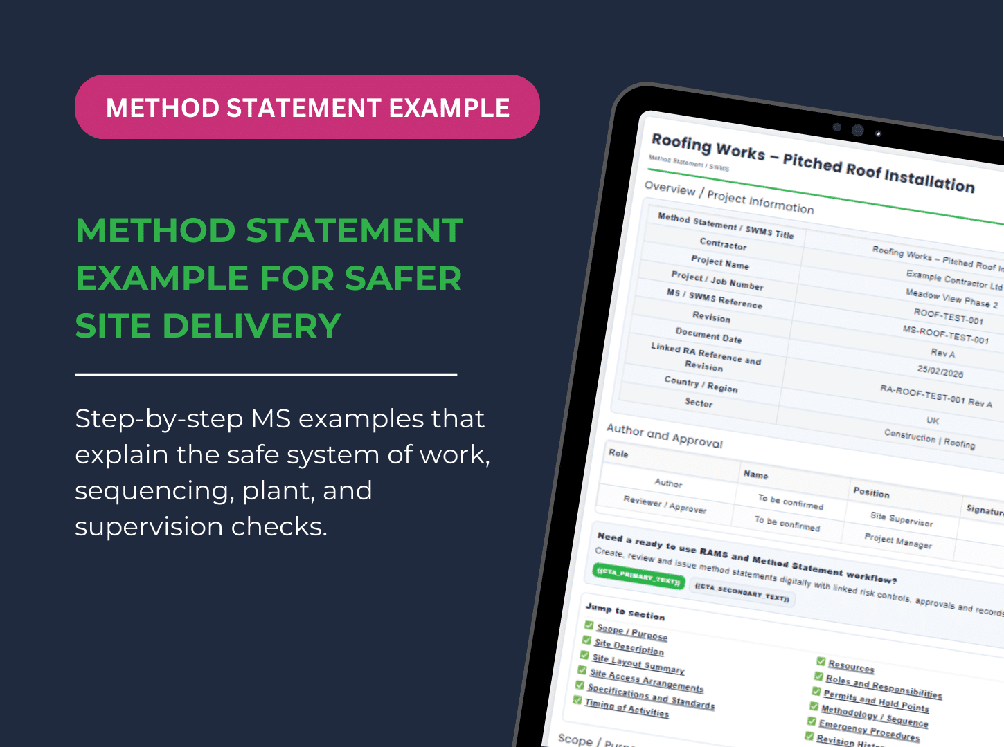 Method Statement (UK Construction) + (DOCX) Template